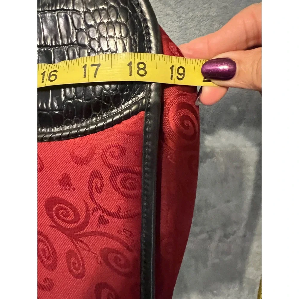 Retired Brighton Red Black Croc Print Laptop Travel Bag Weekender Carryall